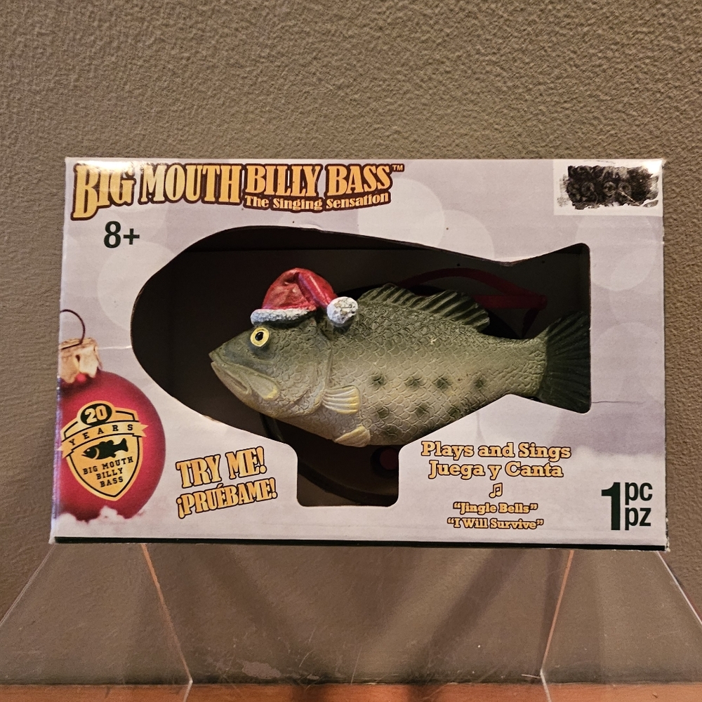 Big Mouth Billy Bass Gemmy Ornament Sings 'Jingle Bells' & 'I Will Survive' NEW